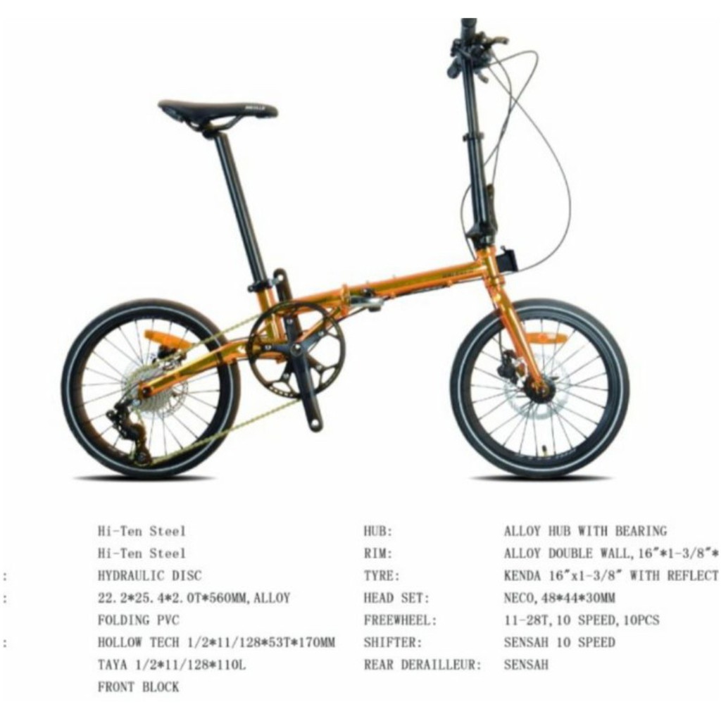 Sepeda Lipat 16 inci RACELLO Nobit 10 Speed