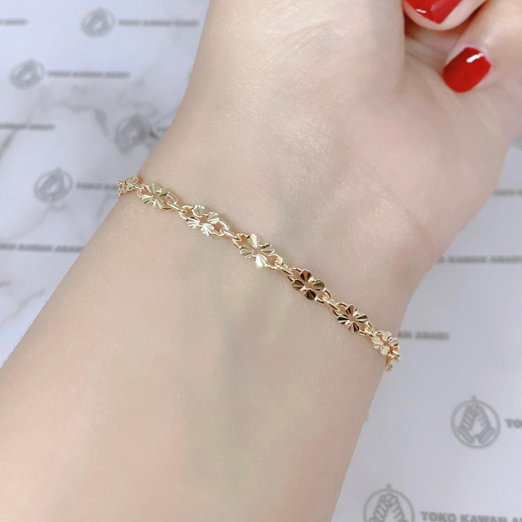 Xuping Gold Gelang Tangan Wanita Model Rantai Bling Bling *76