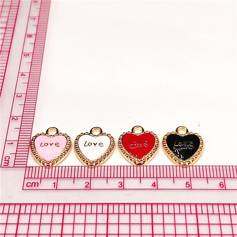 4pcs Charms Bentuk Hati Bahan Alloy Untuk Membuat Perhiasan