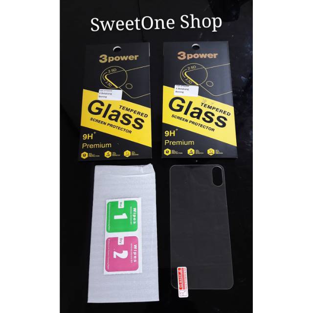 Tempered Glass Iphone X Belakang / Protector Iphone 10 Belakang 3 Power