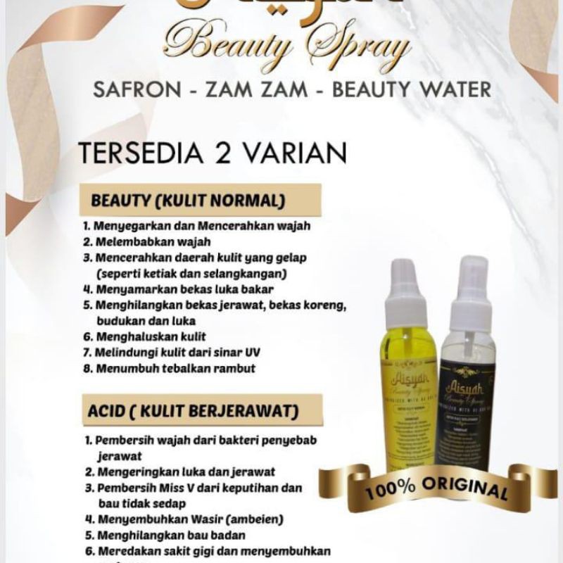 Facemist zamzam dan saffron Aisyah Beauty Spray