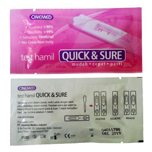 Tes Hamil Quick&amp;Sure OneMed box isi 25pcs