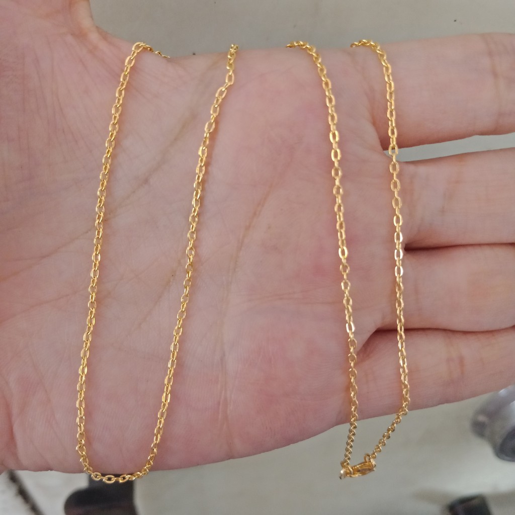 Kalung rantai tali anak dan dewasa emas asli kadar 700 70% 22 trixie chain holo tambang korea lilit nori superlite