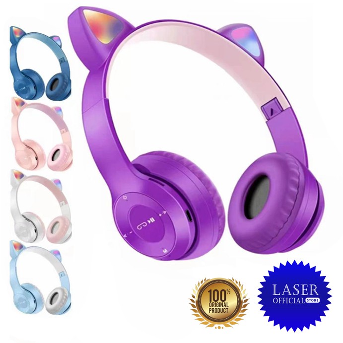 Cat Ear Headphone Wireless Bluetooth Laser LED LIGHT