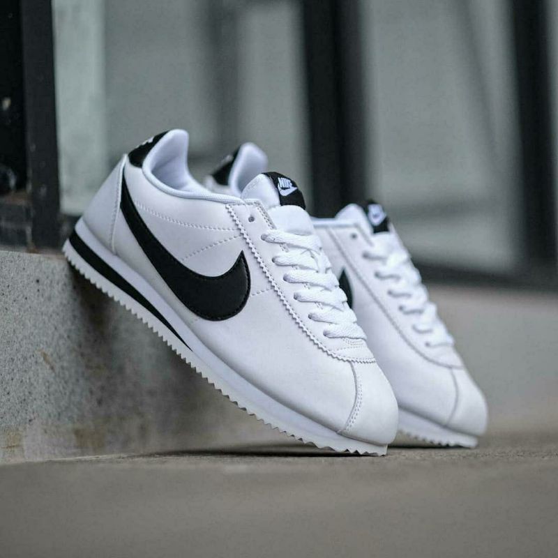 NIKE CLASSIC CORTEZ LEATHER WHITE BLACK ORIGINAL