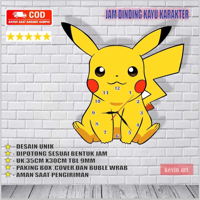 Jam Dinding Unik Minimalis Karakter Pokemon Pikachu Animasi Anak Lucu Keren Custom Besar 3d Dekorasi Dinding Murah Tempel Tembok Nyala Hiasan Dinding Kamar Tidur Aesthetic Modern Mewah Koleksi Pernak Pernik Hadiah Kado Ulang Tahun Murah Kevinart Terlaris