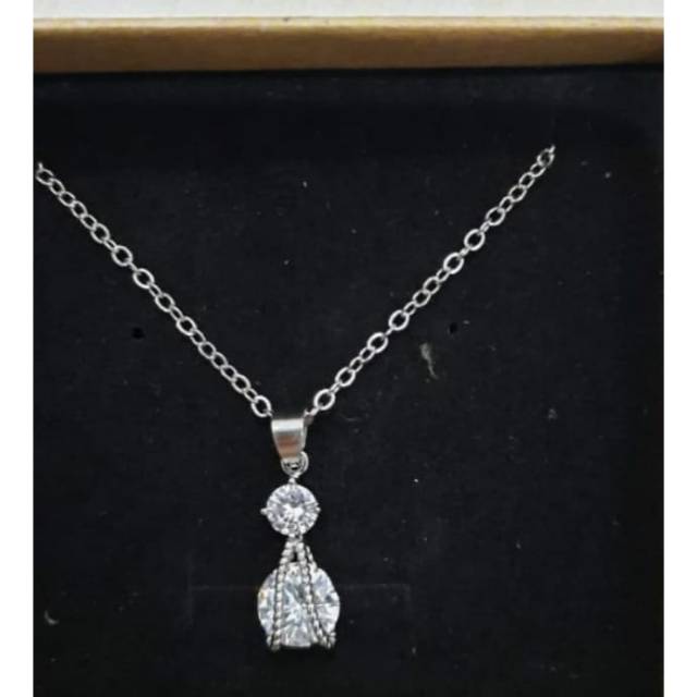 Kalung Rodhium lapis Emas 18 karat