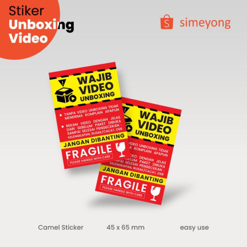 

Stiker video unboxing / fragile dan stiker penilaian shopee