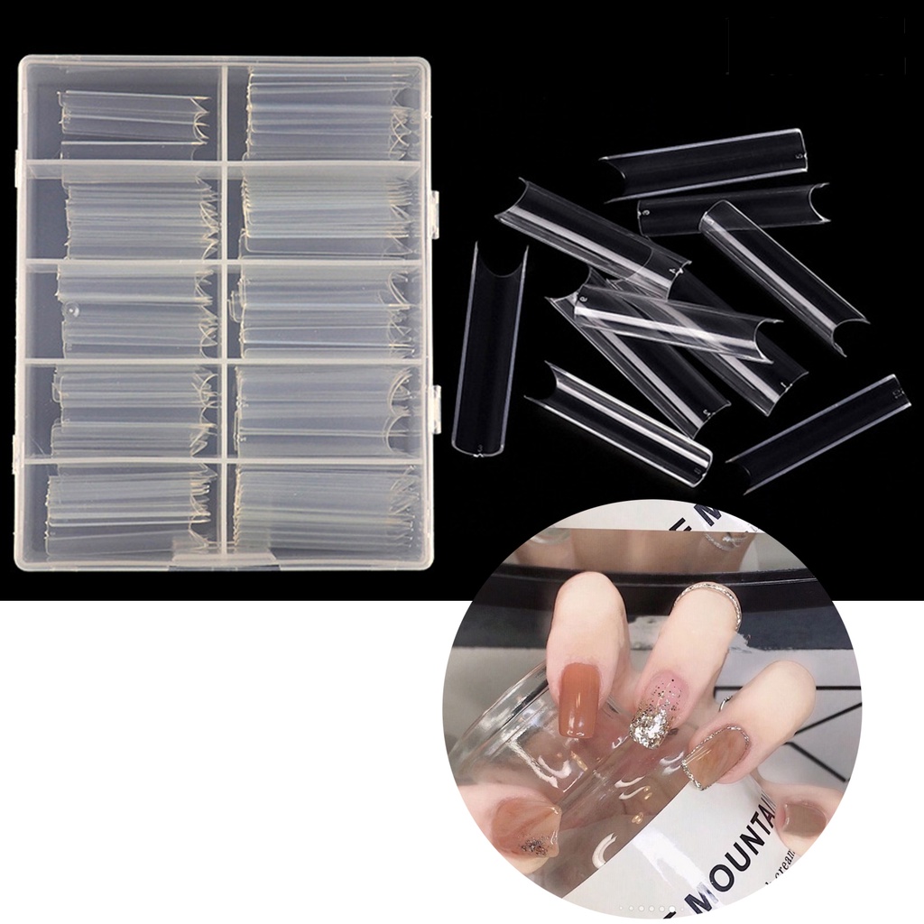 Providence 100Pcs/Box Nails Tips Professional Makeup Tools ABS Full Coverage Fake Nails Tips for Household