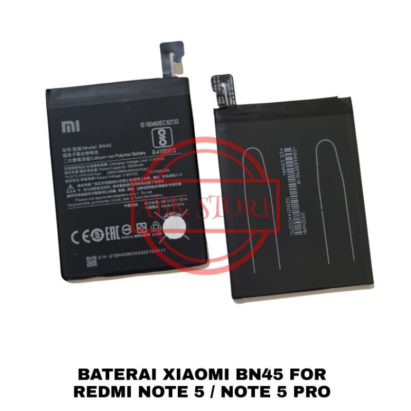 BATRE BATERAI BATTERY XIAOMI BN45 FOR REDMI NOTE 5 / NOTE 5 PRO ORIGINAL