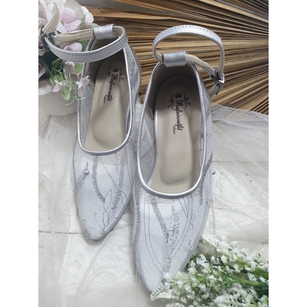 sepatu kalia silver tali 7cm lancip