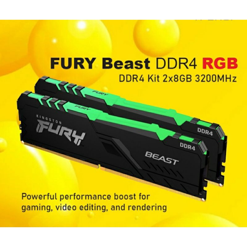 KINGSTON FURY BEAST DDR4 RGB 16GB