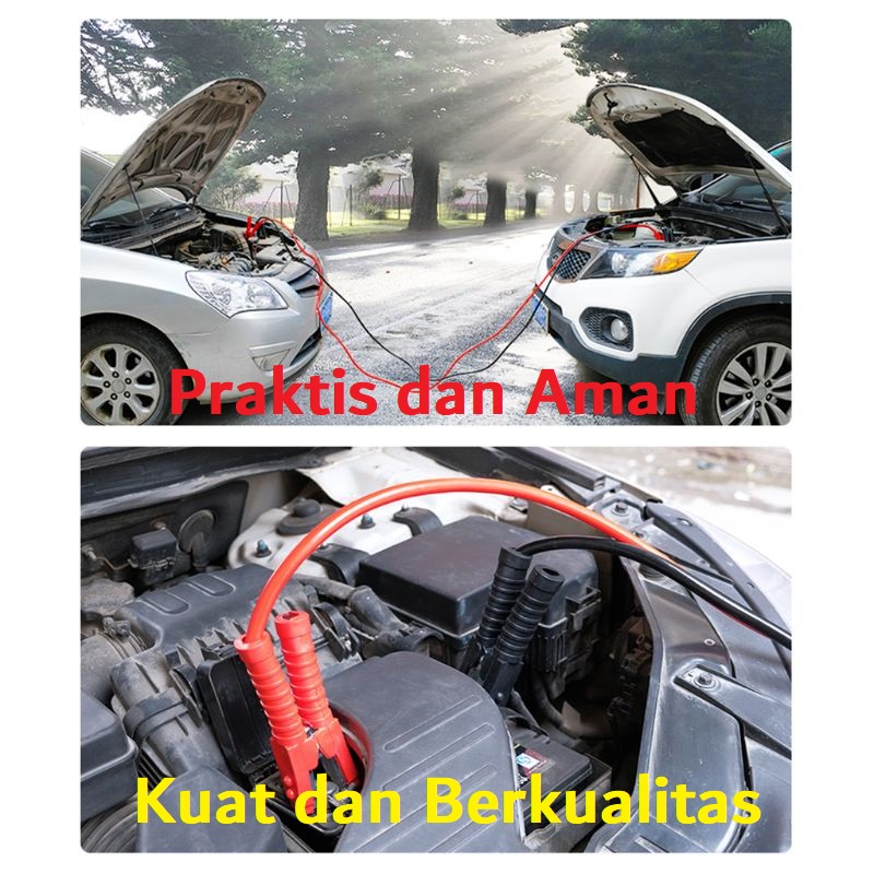 Kabel Jumper Aki mobil Kabel Starter Jumper Aki Mobil Motor Aman Tembaga berkualitas tinggi jamper accu mobil mogok kabel emergensi