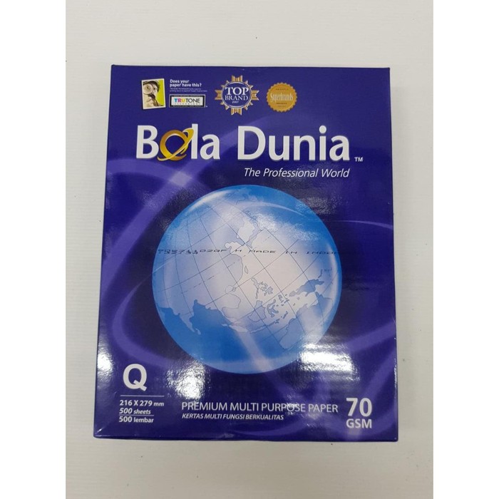 

KERTAS HVS BOLA DUNIA UKURAN KWARTO 70 GRAM | PRINT PAPER | ATK