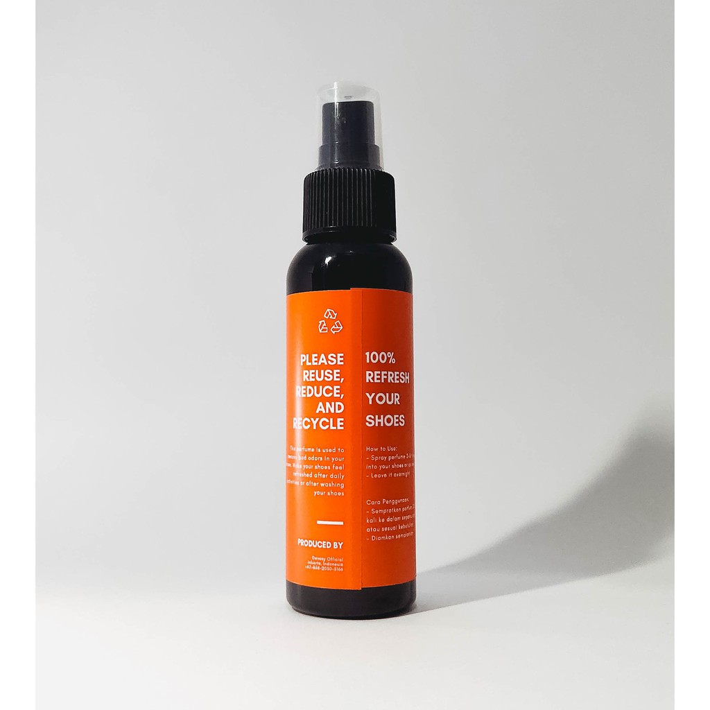 Pewangi Sepatu DEVONY Anti Bacterial Deodorant Shoe Care Wangi Orange isi Botol kemasan 100ml