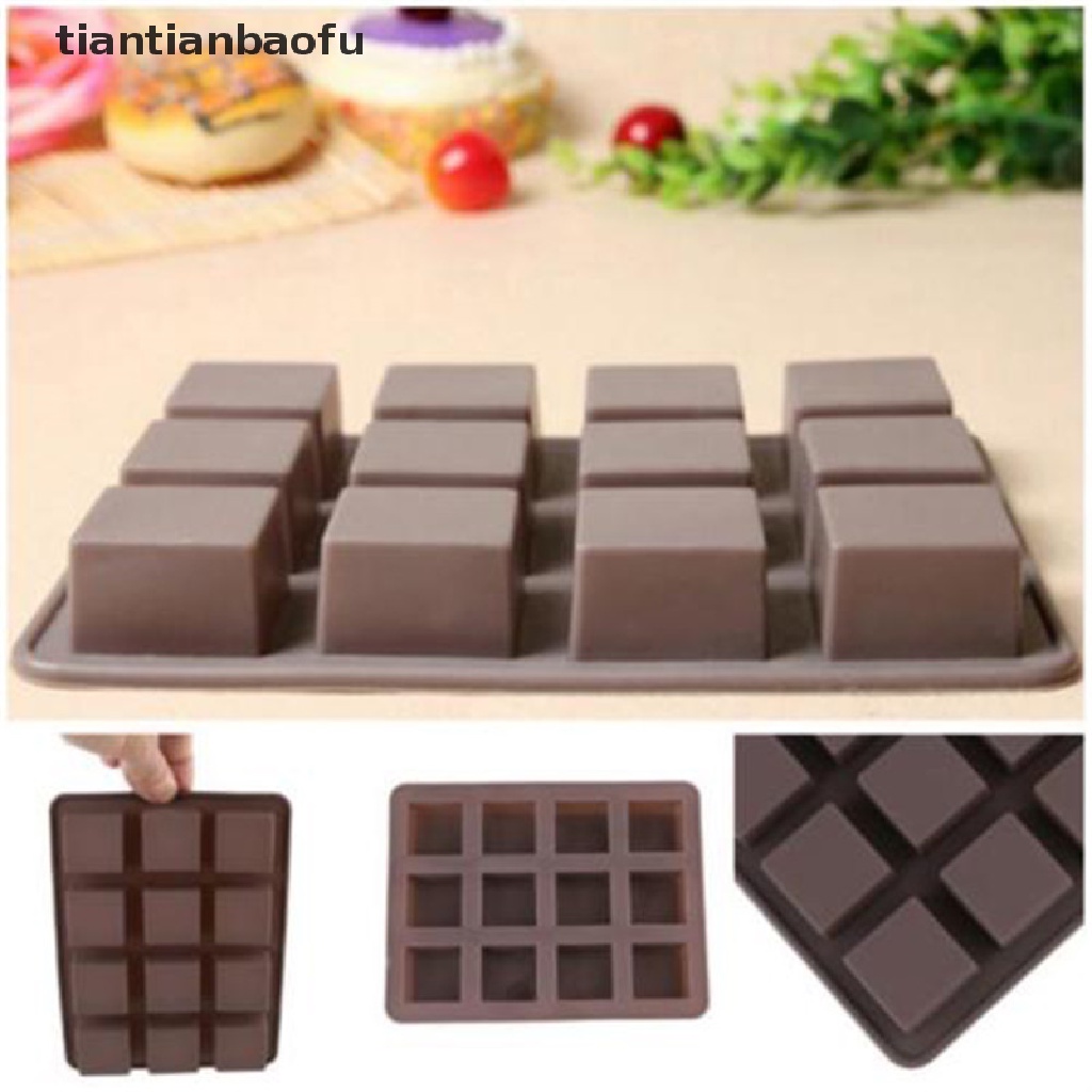 [tiantianbaofu] Bar Square Soap Silicone Mold DIY Chocolate Baking Cake Handmade Tool Mould Boutique