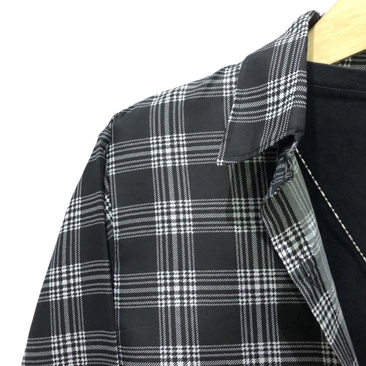 PMN.02Jl22υ | KEMEJA KOTAK/KEMEJA CROP/ KEMEJA CROP PITA/KERLITA PLAID SHIRT BAHAN KATUN