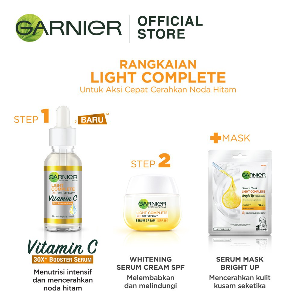 ★ BB ★ GARNIER Light Complete Vitamin C 30x Booster Serum Skin Care 30 ml dan 7,5ml SACHET