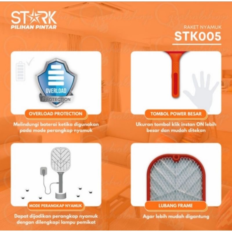 raket nyamuk STARK STK 005 hammer - insect killer 2 fungsi