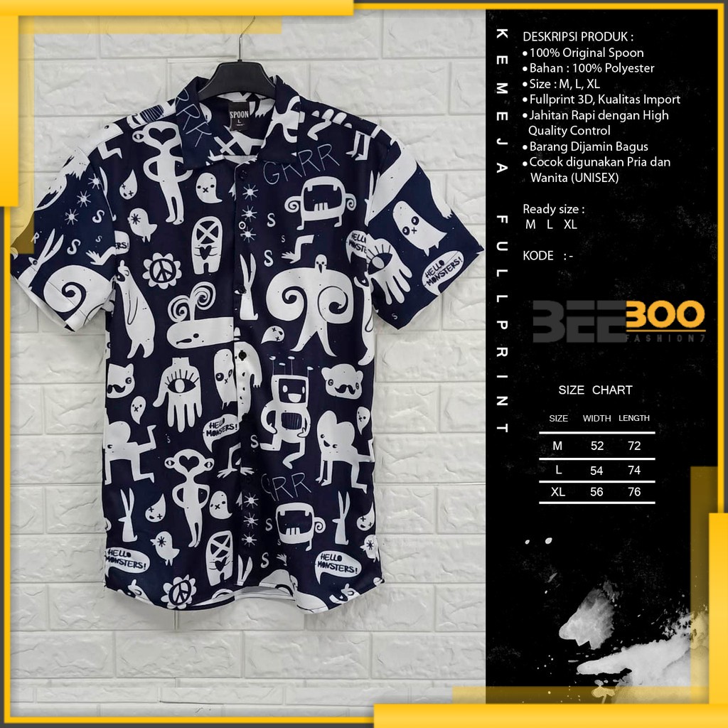 [BEEBOO] KEMEJA PRINTING 3D SUBLIM PRIA/WANITA DRAWING