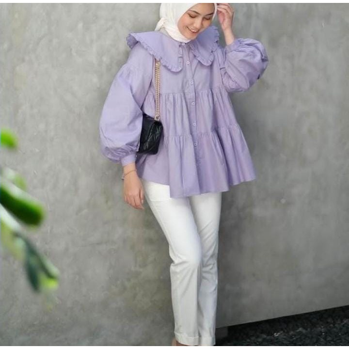 Blouse Putih Model Terbaru Luna Blouse Bahan Katun Atasan Wanita Baju Fashion Korea Terbaru 2022 Blouse Korean Style Baju Blouse Wanita Terbaru