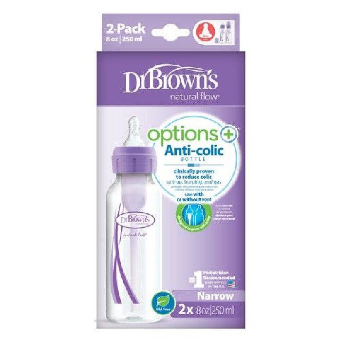 Botol Susu Dr Browns 250ml PP Option+ Narrow Neck Baby Bottle 2 Pack