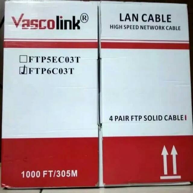 Kabel STP LAN VASCOLINK CAT6 Outdoor CAT 6 Siap Pakai FTP UTP Eceran per meter