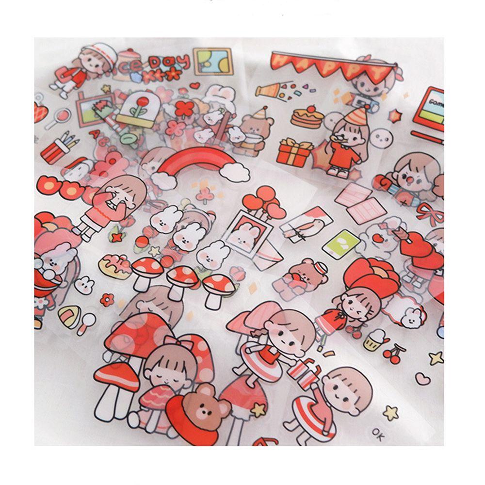 Populer 20pcs Stiker Hewan Peliharaan Perlengkapan Sekolah DIY Dekoratif Notebook Alat Tulis Kelinci Perempuan