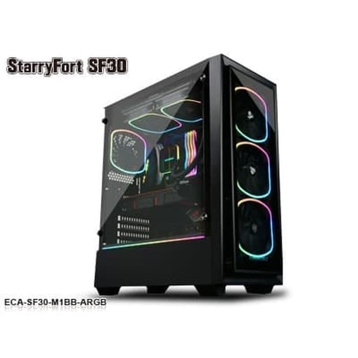 Enermax STARYFORT StarryFort SF30 ATX Tempered Glass - 4x SquA RGB Fan