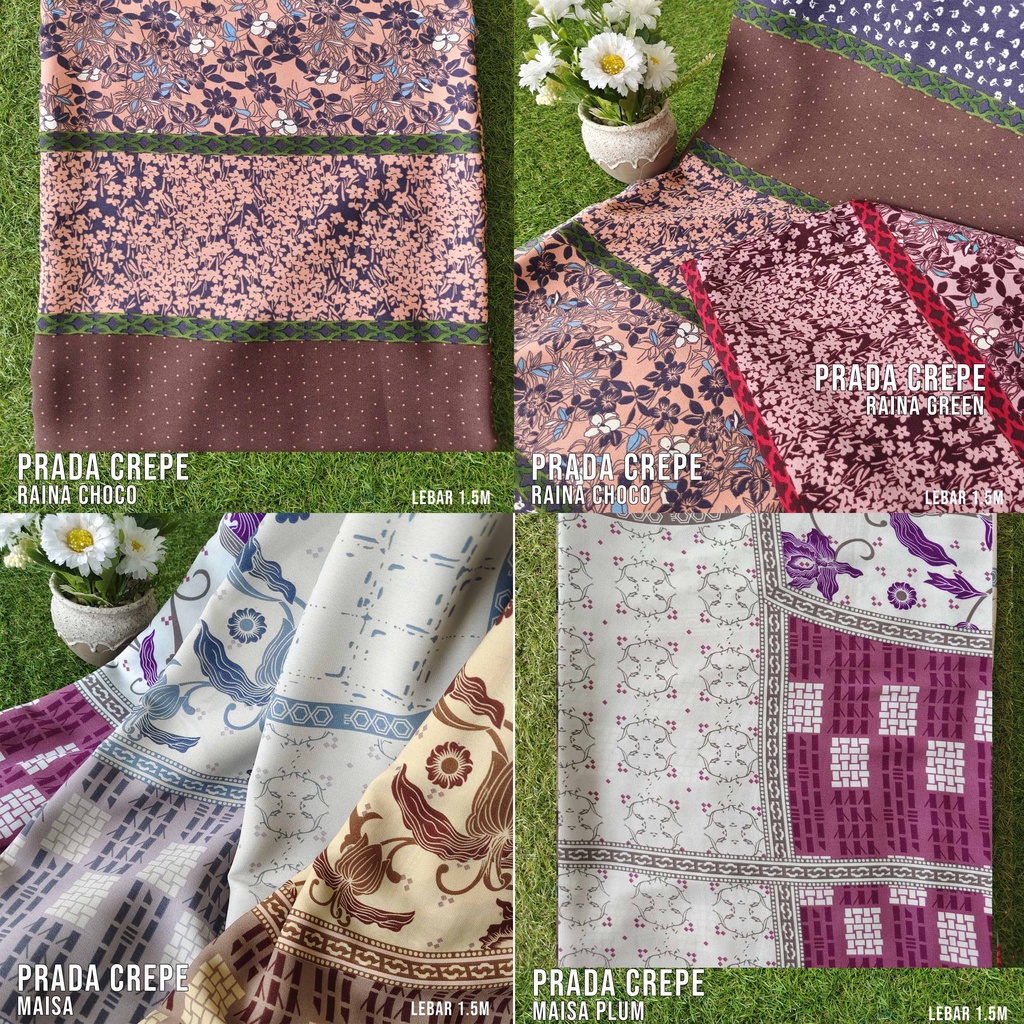 KAIN PRADA CREPE MOTIF / KAIN PRADA CREPE PREMIUM / KAIN PRADA CREPE ORIGINAL / KAIN PRADA CREPE GRA