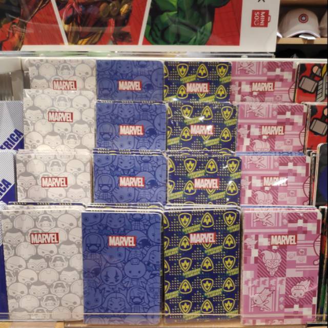 Miniso Marvel Small Stitch Bound Memo Book 24 Sheets Isi 3 Pcs Motif Campur