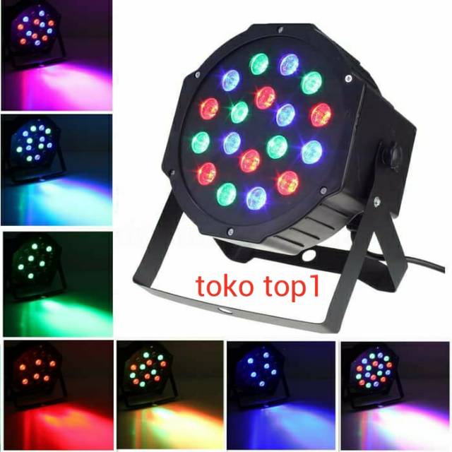 lampu sorot panggung disco 18led/ada sensor suara/lampu panggung rgb 18w/par light/ada sensor suara