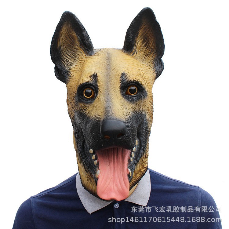 TOL-38 topeng latex karet full kepala anjing dog mask halloween