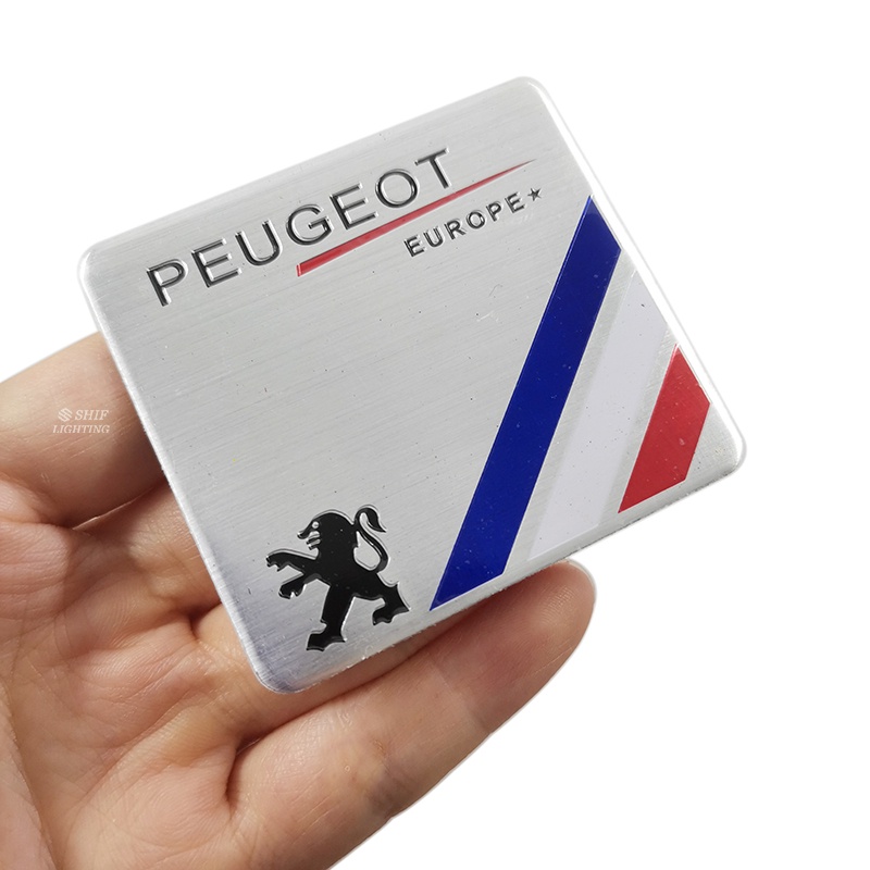 1pc Stiker Emblem Logo PEUGEOT SPORT Bahan Aluminum Untuk Bagasi Belakang Mobil PEUGEOT