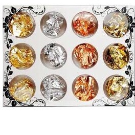 ~AB~ Nail Foil Silver Gold Foil Paper untuk Nail Art Alumunium Flake Foil Nail Art