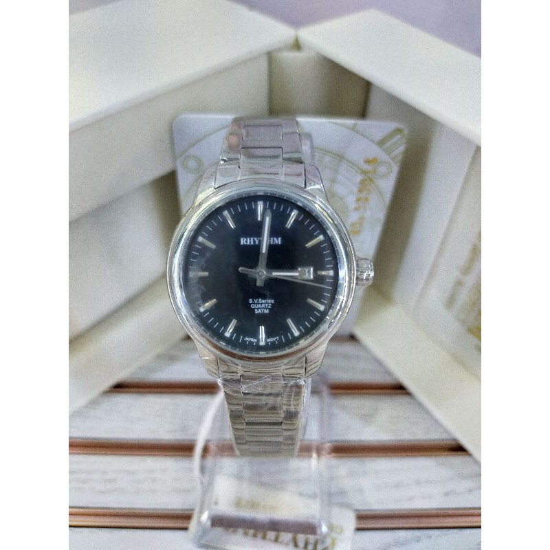 ( ORIGINAL ) Rhythm GS1610SO1 Jam Tangan Stainless Steel / GS 1610 SO1