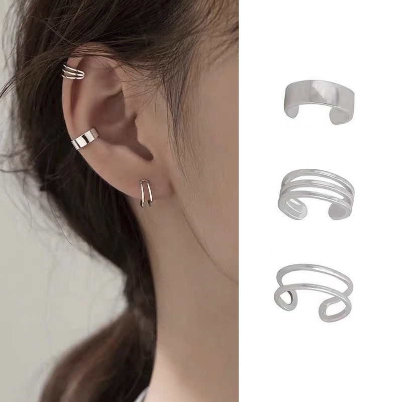 3 Pcs Anting Klip Tanpa Tindik Untuk Wanita