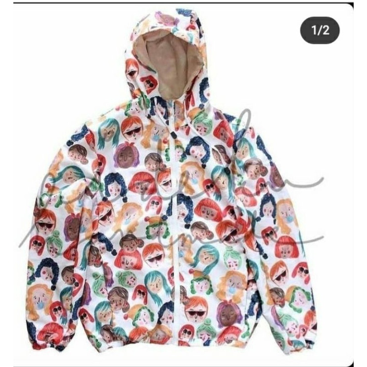 Jaket Ideku Handmade Windbreaker Faces Original Cottonink Preloved Jaket