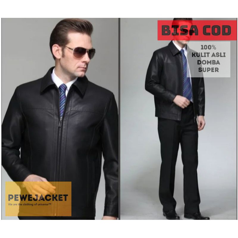 JAKET PRIA KULIT ASLI DOMBA SUPER/JAKET PRIA KULIT KANTOR/JAKET PRIA KULIT SEMI FORMAL (BISA COD)