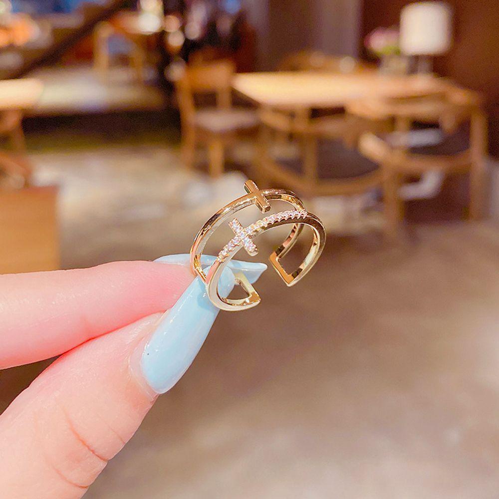 Mxbeauty Cincin Wanita Retro Vintage Fashion Kepribadian Manis Berlian Imitasi Fashion Perhiasan