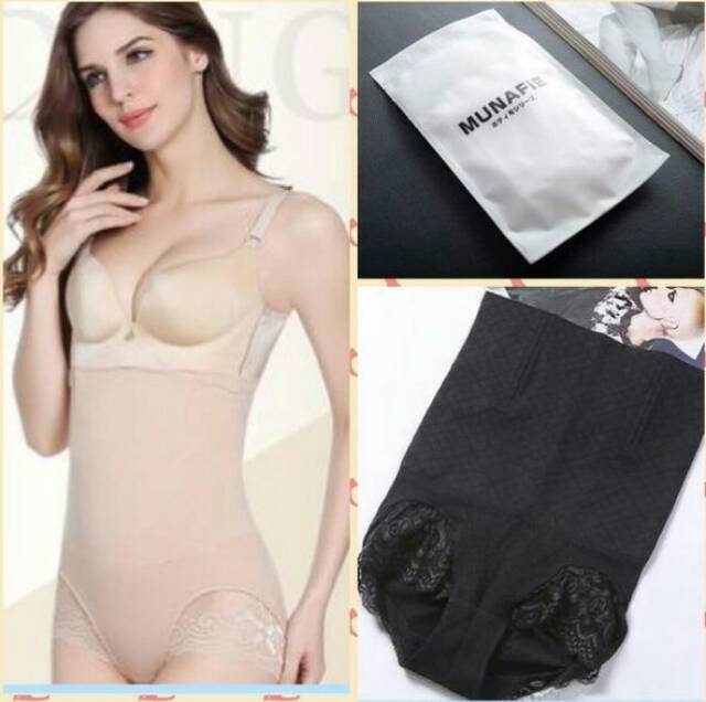 KORSET CELANA MUNAFIE LONG LACE SLIM PANT DENGAN KAWAT PENYANGGA PELANGSING PERUT PINGGUL