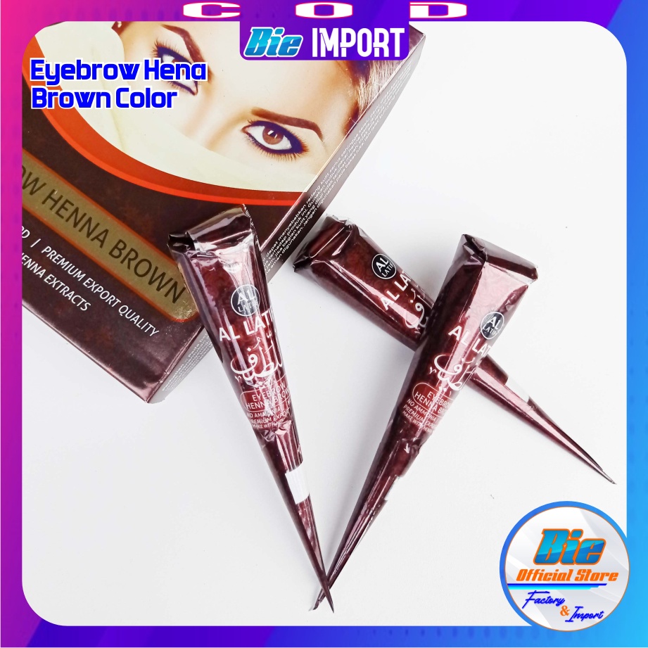 Eyebrow Hena Brown Color AL LATIF Original Best Seller