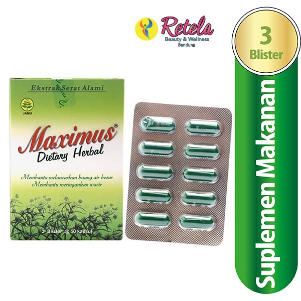 

100% Original - Maximus Kapsul Herbal Pelancar Buang Air Besar - Isi 3 Blister