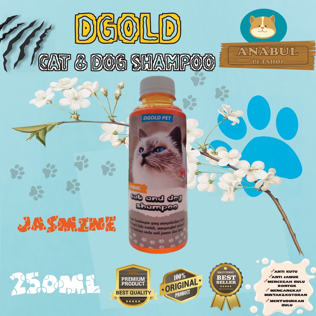 [GROSIR] SHAMPOO KUCING ANJING ANTI KUTU JAMUR DGOLD 250ML MENCEGAH BULU RONTOK VARIAN AROMA MAWAR,LANVENDER,JASMINE,KOPI,BUBBLEGUM