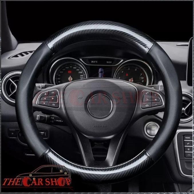 Sarung Stir Mobil Motif Carbon Kulit Mobil TOYOTA YARIS LAMA