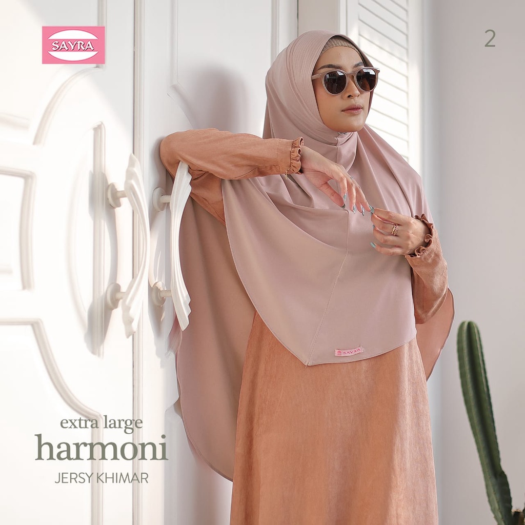 Jilbab Instan Bergo Harmoni Large & XL Jersy Khimar Ori Sayra SAYRA1-UNGU CANTIK -XL