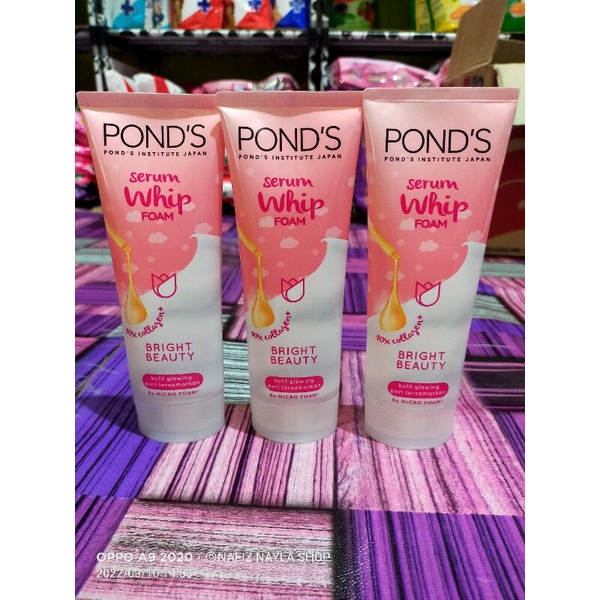 Ponds Serum Whip Facial Foam Bright Beauty 100g