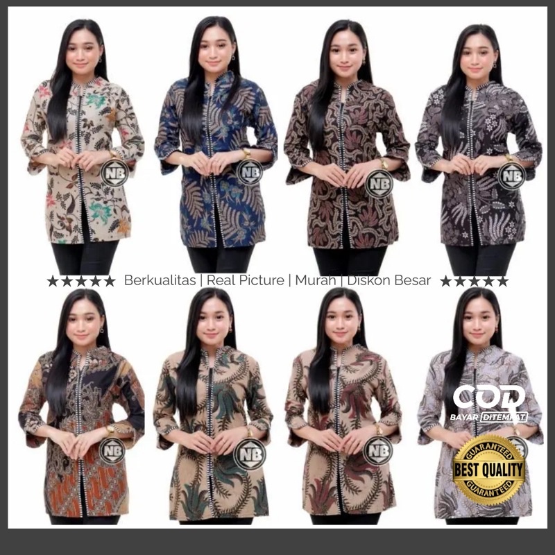 M-L-XL-XXL Batik wanita ASJ SA HRB026 Kenongo Kemeja Tosca Pendek