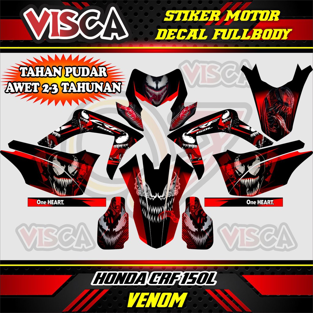 decal CRF 150 decal CRF 150  decal  CRF 150  full body HONDA CRF 150 VENOM MERAH