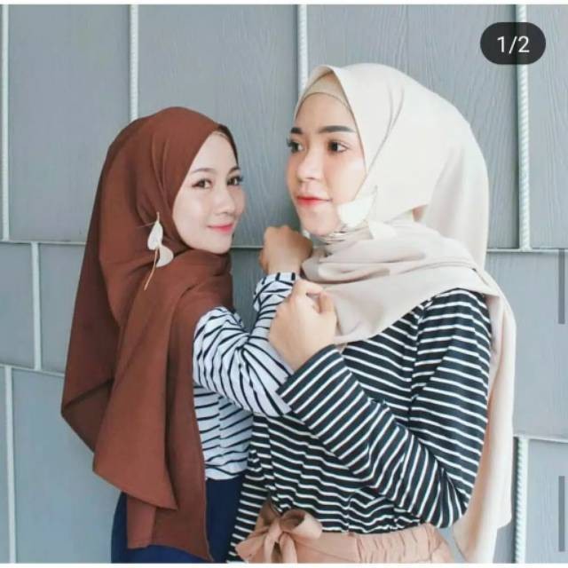 Stevia Top Kaos Salur Wanita Kaos Harian / Kaos Panjang